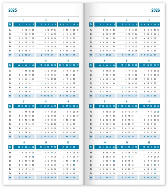 Notique Taschenkalendar Schwarz 2025