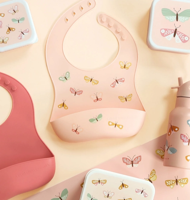 Silikon-Lätzchen für Kinder mit Schmetterlingsmotiv – Schmetterlinge
