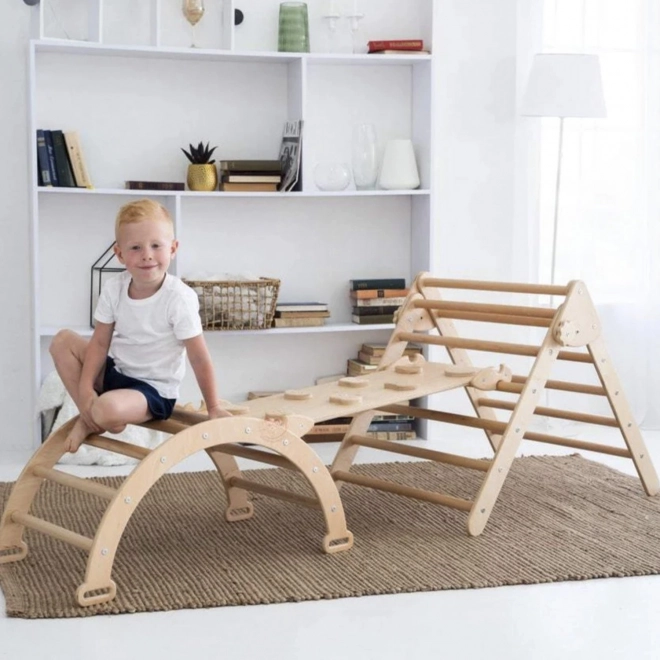 Großes Montessori Kletterset aus natürlichem Holz