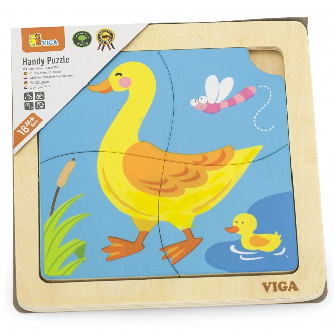 Viga lernpuzzle mit Ente aus Holz