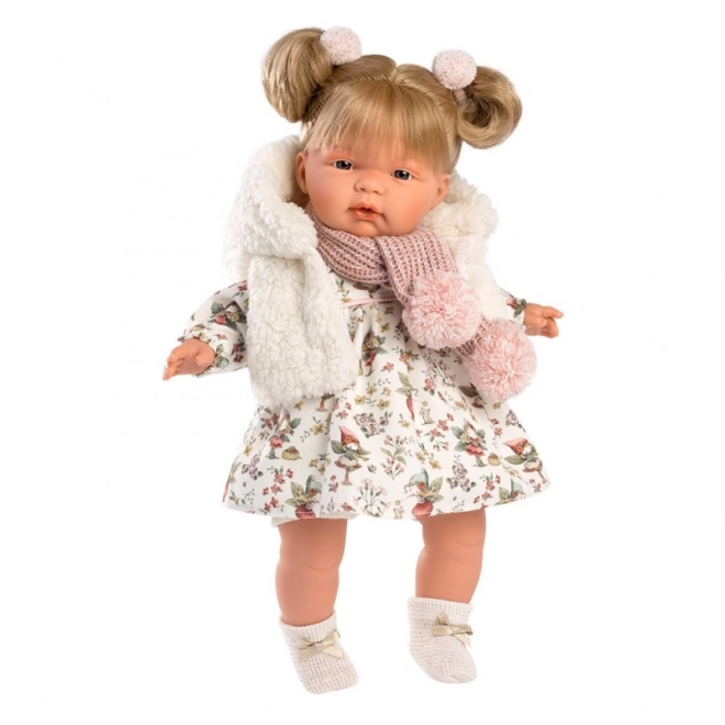 Realistische Babypuppe JOELLE Llorens mit Sound und weichem Stoffkörper - 38 cm