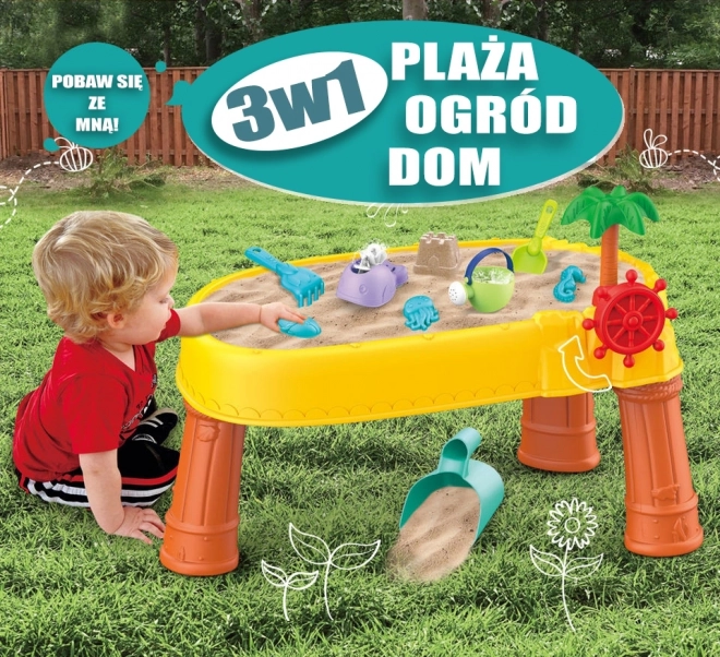 Wasserspieltisch 2-in-1 Sandkasten Piratenschiff