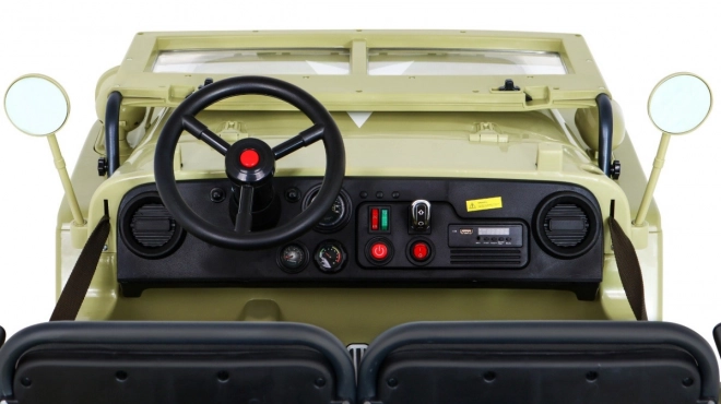 Retro-Militärfahrzeug für Kinder mit 4x4-Antrieb, Platz für 3 und EVA-Reifen