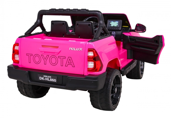 Toyota Hilux auf Batterie für Kinder Rosa + Antrieb 4x4 + Fernbedienung + 2 Sitzplätze + MP3 Radio + LED