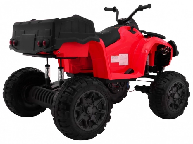 Quad XL mit Batterie ATV für Kinder Rot + 4x4 Antrieb + Gepäckträger + Sanftanlauf + EVA + LED Audio