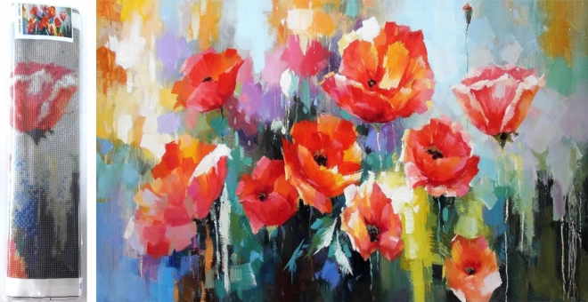 Diamantmalerei Mohnblumen 80x40cm