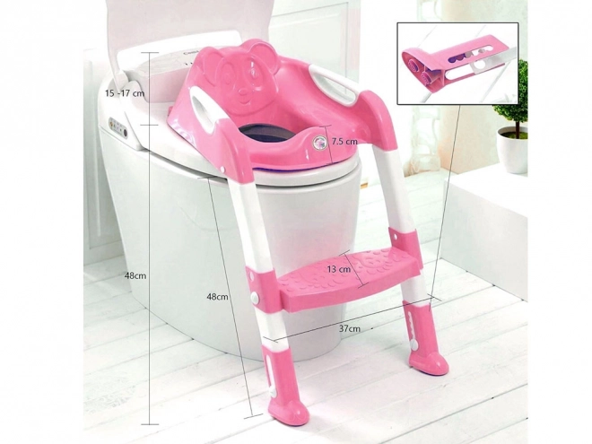 Toilette Stufenaufsatz in Rosa