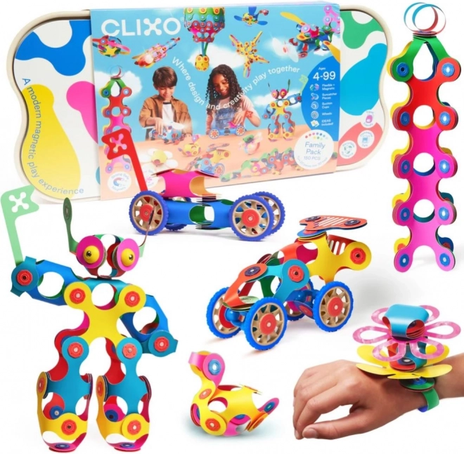 Magnetische Bausätze Clixo Family Pack - 150 Teile