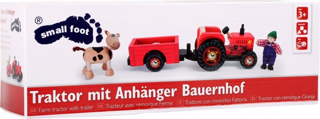 Kleiner Fuß Holz-Bauern-Traktor zum Ziehen