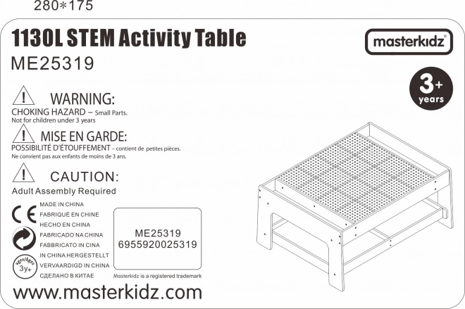 Masterkidz Holz-Bildungstisch mit Zubehör STEM Wall