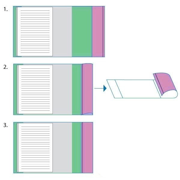 Universale selbstklebende Buchhülle