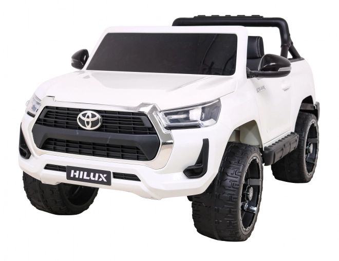 Toyota Hilux Batterie für Kinder Weiß + Antrieb 4x4 + Fernbedienung + 2 Gepäckträger + Radio MP3 + LED-Leuchte