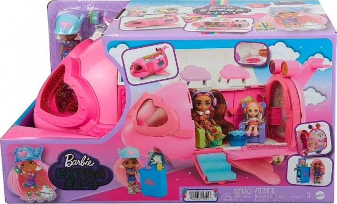 Rosa Regenbogenflugzeug Barbie Extra Fly Minis Puppe Pilotin