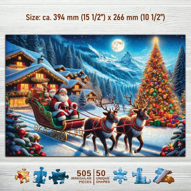 Holzpuzzle Weihnachtsmannschlitten 505 Teile