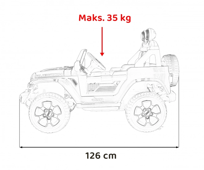 Jeep Wrangler Rubicon Batterie für Kinder schwarz + Fernbedienung + MP3 LED Radio + EVA Räder