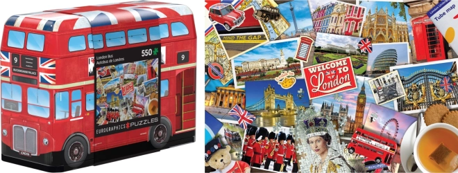 Puzzle in Blechdose London Bus 550 Teile