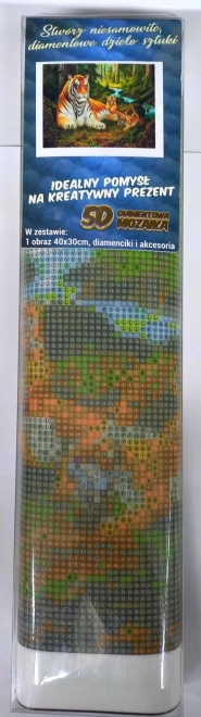 Norimpex Diamant-Malerei Tigerfamilie mit Jungen 30x40 cm