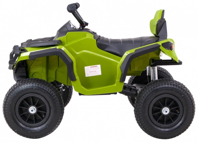 Kinder-Batterie-ATV Air Quad Grün + aufblasbare Räder + Radio MP3 + langsamer Start