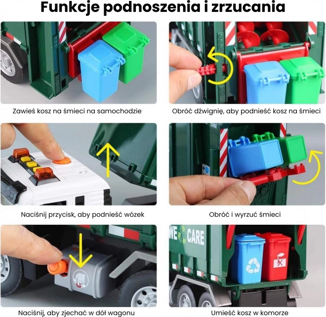Interaktives Müllwagen Purifier 1:10 - Lehrspielzeug für Abfalltrennung