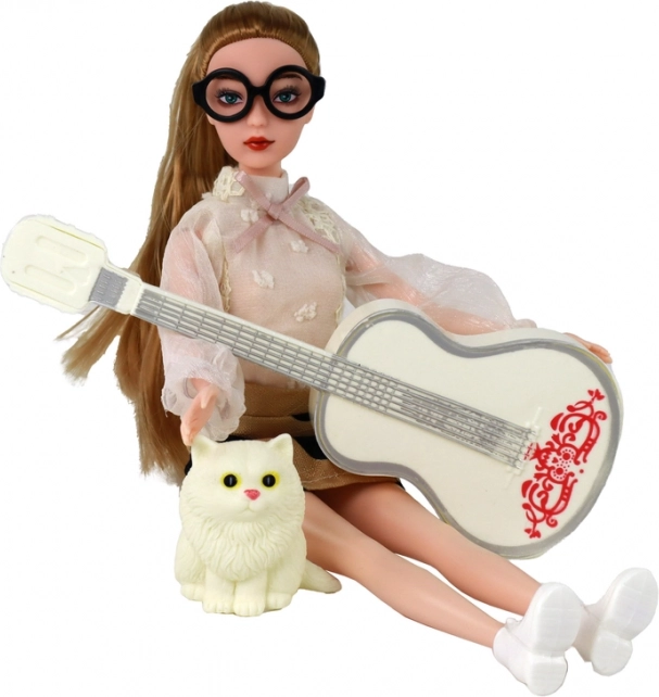 Musikspaß mit weißer Gitarre