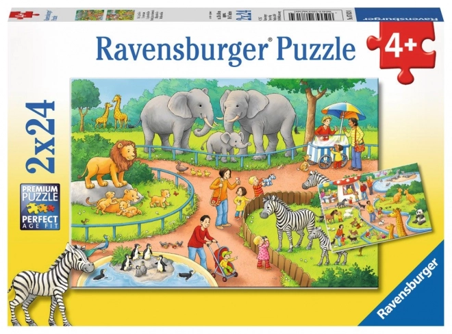 Ravensburger Puzzle 2 in 1 Ein Tag im Zoo