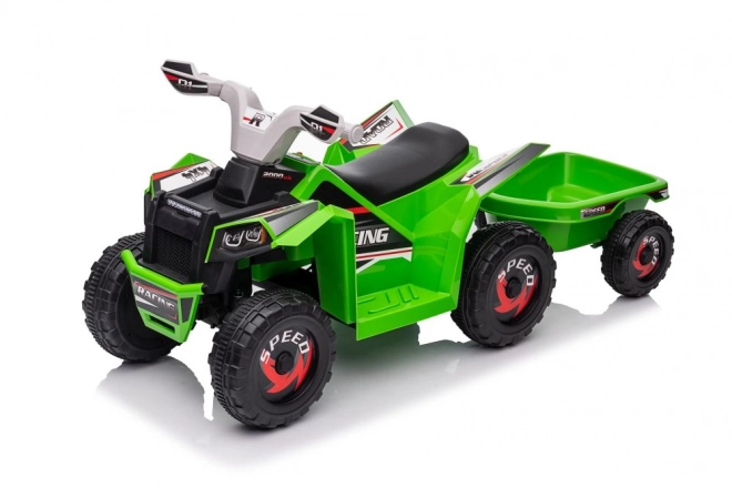 Elektrischer Quad mit Anhänger, grün