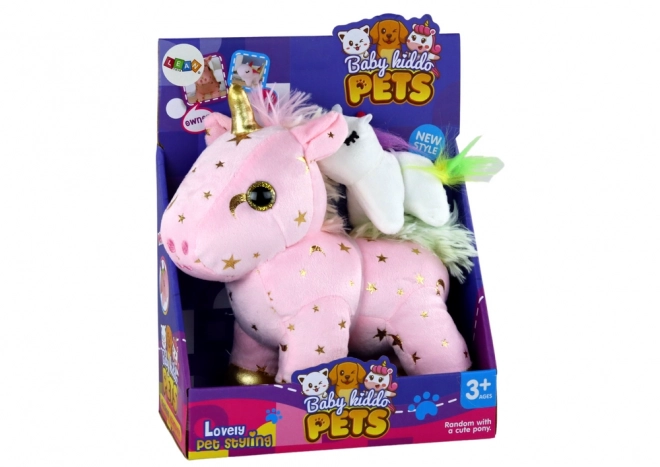 Einschlafhilfe Einhorn Plüsch Rosa mit Sternen Set