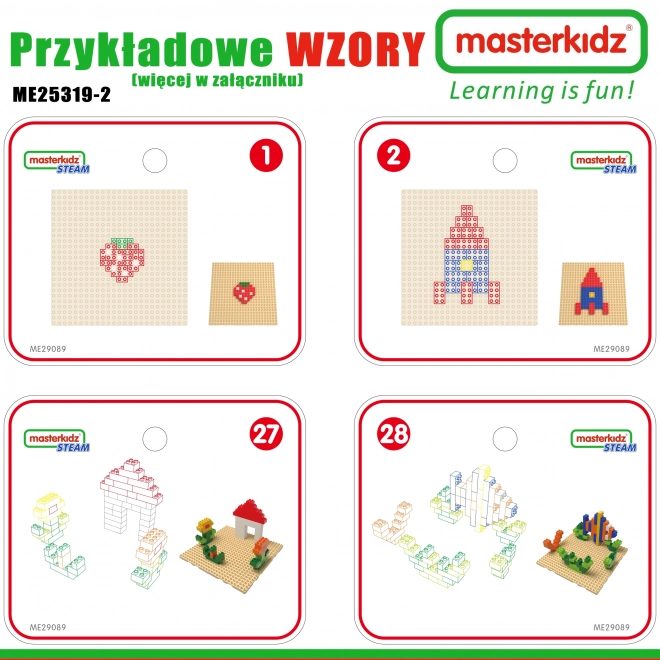 Masterkidz Holz Spieltisch mit Zubehör STEM Wall und 563 Bausteine