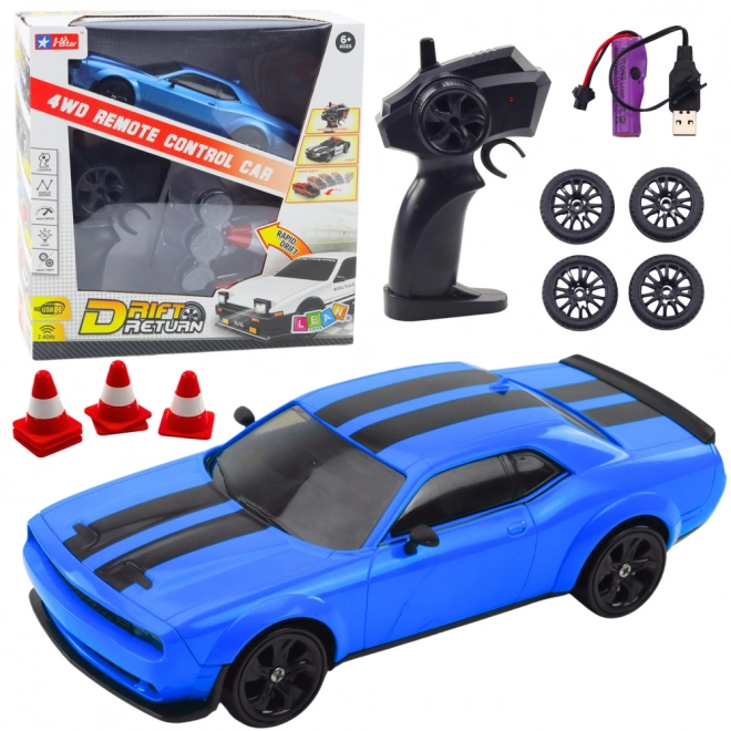 Ferngesteuertes Drift-Auto mit austauschbaren Rädern - Blau