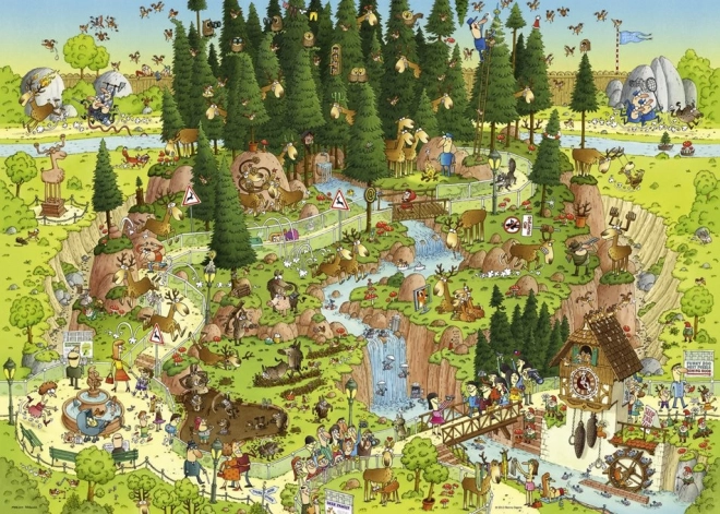 HEYE Puzzle Verrückter ZOO: Ausstellung Schwarzer Wald 1000 Teile