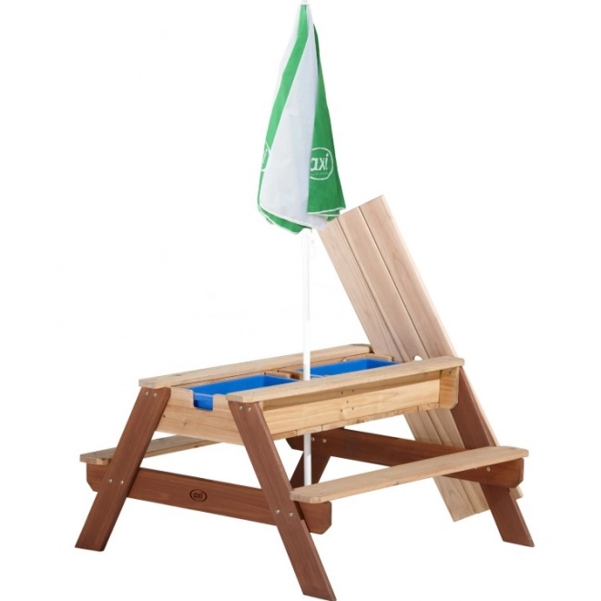 Picknicktisch Nick mit Bank und Sonnenschirm AXI