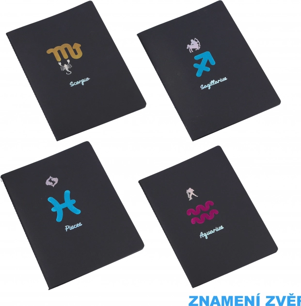 Zodiac Notizblock 18,5x25,5 cm mit 26 schwarzen liniert Seiten
