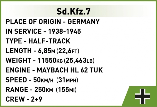 Zweiter Weltkrieg Sd.Kfz. 7 Halbkettenfahrzeug Modellbauset