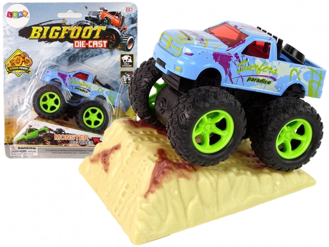 Monster Truck Spielzeugauto mit Rückziehantrieb und Sprungrampe