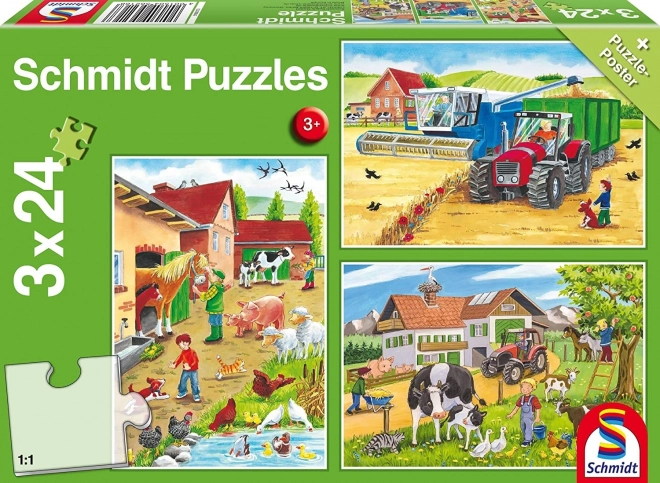 Schmidt Puzzle Auf dem Bauernhof 3x24 Teile