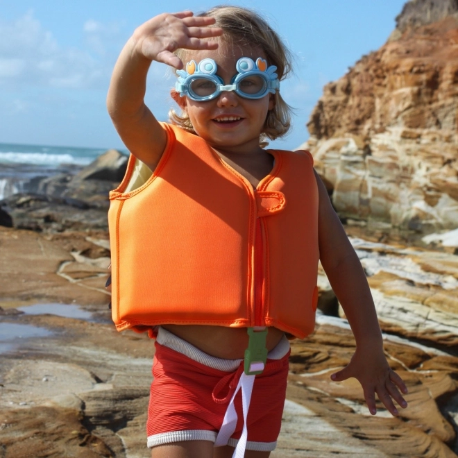 Sicherheits-Schwimmweste für Kleinkinder - Sonny die Meereskreatur in Neonorange