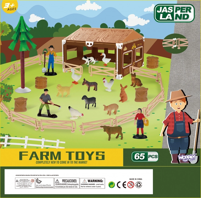 Woopie kleiner bauernhof-spielset mit tieren und zubehör