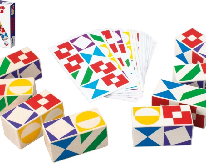 Gesellschaftsspiel Domino Match aus Holz in Schachtel