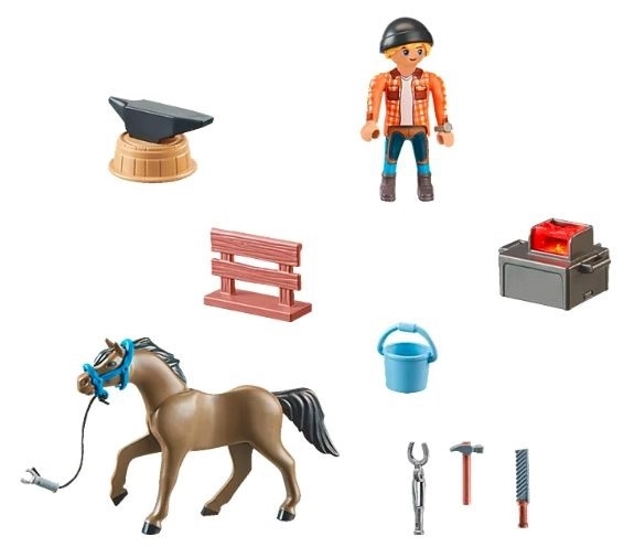 Figurenset Pferde PLAYMOBIL Schmied Ben und Achilles