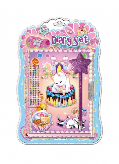 Tagebuch mit Stift - Katze Design