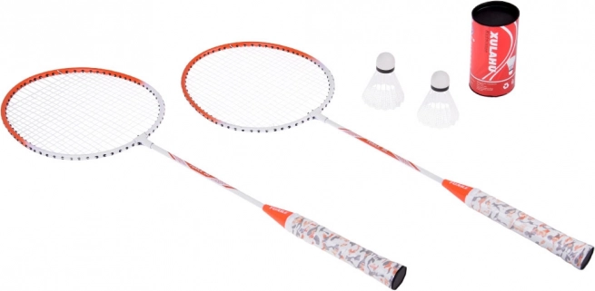 Komplettes Badminton-Set mit Schlägern und Bällen in Hülle