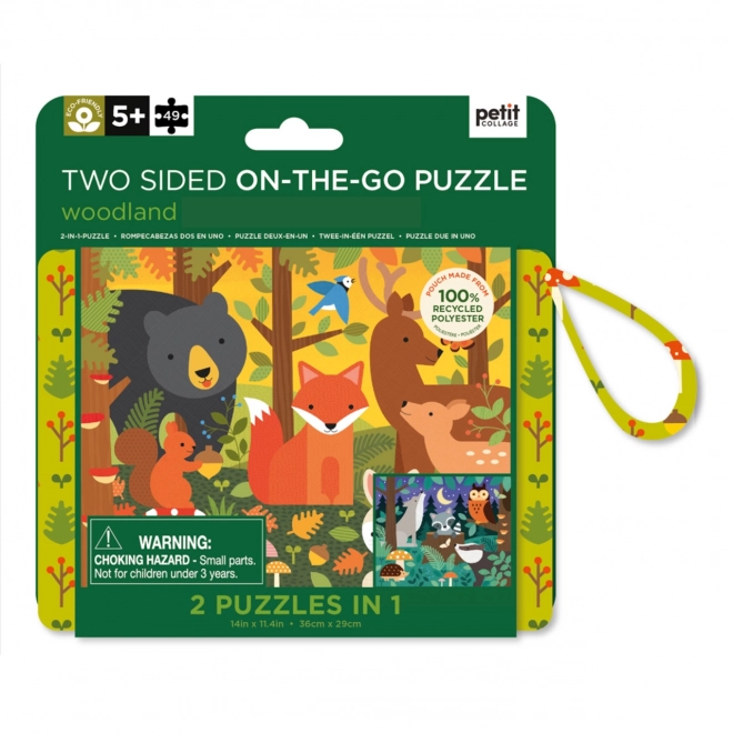 Petit Collage Waldtiere Puzzle 2 in 1