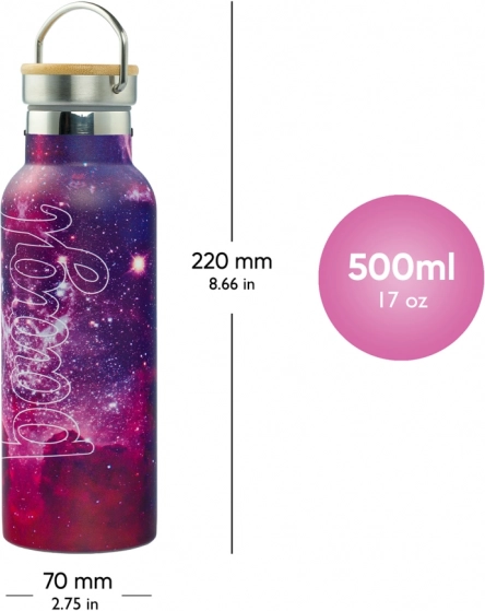 Thermoflasche mit Bambusdeckel Galaxy 500 ml