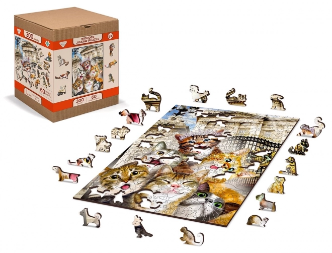 Holzpuzzle Katzen in London 2-in-1