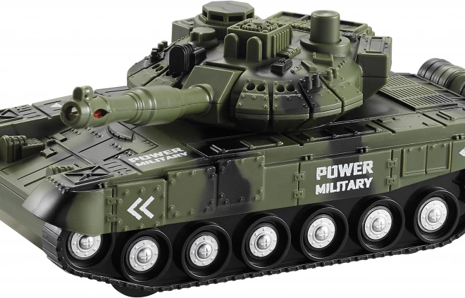 Metallischer Spielzeugpanzer mit Effekten