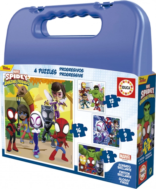 Educa Puzzle im Koffer Spidey und seine erstaunlichen Freunde 4-in-1