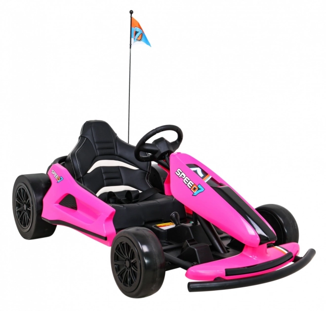 Speed 7 Drift King batteriebetriebenes Kart für Kinder Rosa + Driftfunktion + Sportsitz + 2 Geschwindigkeiten + EVA