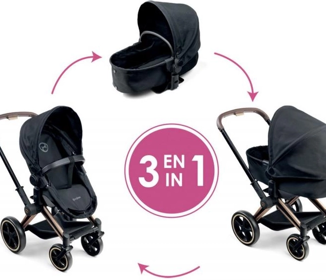 Puppenwagen Cybex 3 in 1 schwarz
