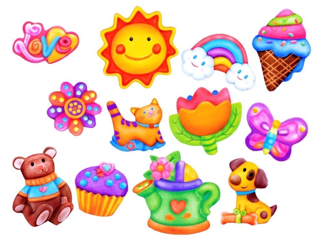 Bunte 3D-Motive, die Kinder lieben