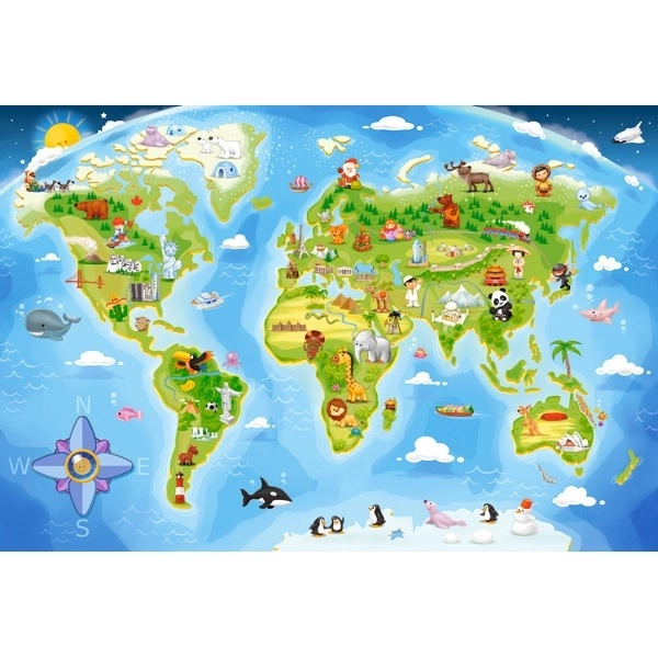 Bilderkarte der Welt Puzzle MAXI